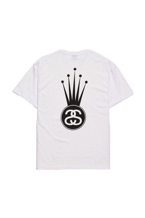 Stussy Mens Crown Link SS T Shirt White - HVESO9035